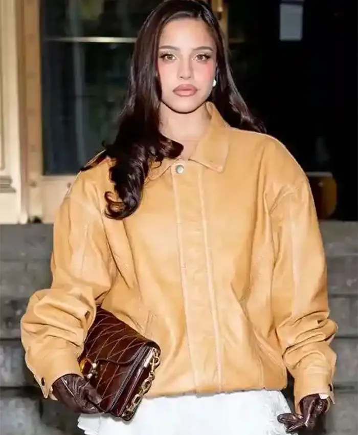 Emilia Mernes NYFW 2026 Leather Jacket Front