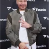 Fanatics Super Bowl 2026 Party Rapper Fat Joe Gray Bomber Leather Jacket