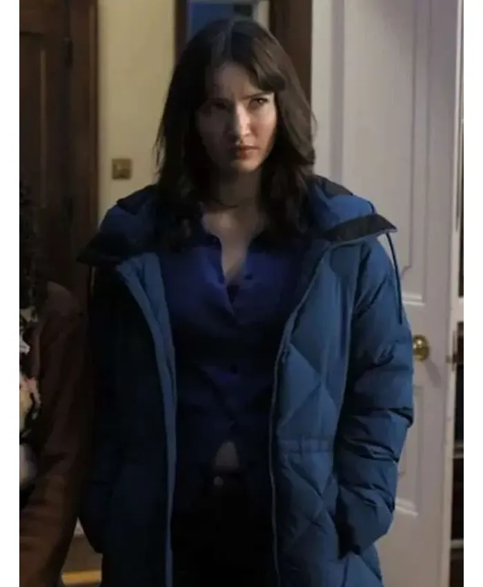 Finding Her Edge S01 Adriana Russo Blue Puffer Coat For Sale