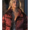 Finding Her Edge S01 Elise Russo Maroon Puffer Jacket