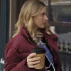 Finding Her Edge S01 Elise Russo Maroon Puffer Jacket For Sale