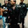 Gervonta Davis Cross Patches Black Leather Trench Coat - Shop NOw