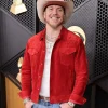 Grammy 2026 Brandon Lake Red Suede Jacket