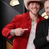 Grammy 2026 Brandon Lake Red Suede Jacket For Sale