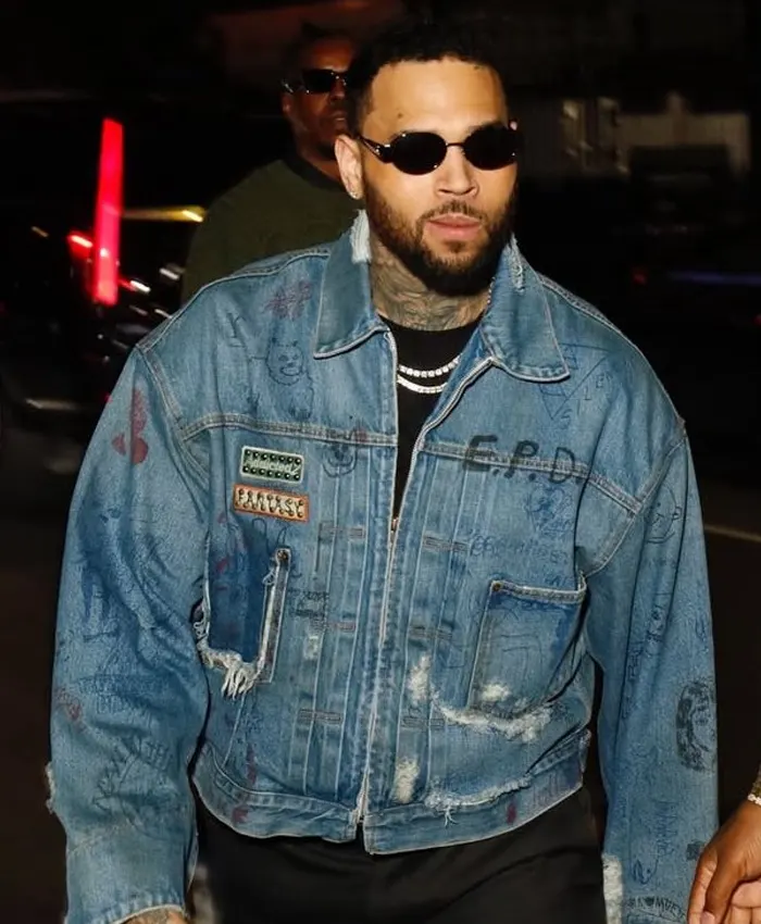 Grammy 2026 Chris Brown Blue Denim Jacket - Get Now