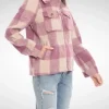 Greys Anatomy S22 Adelaide Kane Pink Plaid Jacket Side