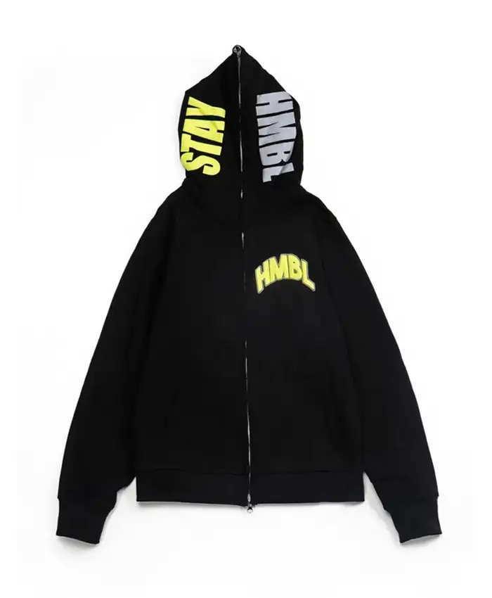 HMBL Zip-Up Hoodie Black Front