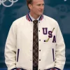 Hockey Team USA 2026 John Wroblewski White Varsity Bomber Jacket