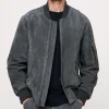 Hudson and Rex S09 Luke Roberts Suede Bomber Jacket Front