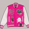 Immortal Heart Society Pink Varsity Jacket Front