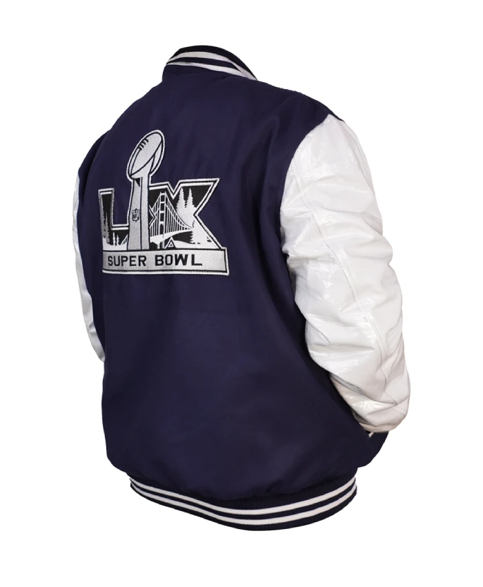 Super Bowl LX Jalen Hurts jacket featuring detailed team-inspired graphics