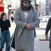 Jason Momoa NYC 2025 Houndstooth Coat
