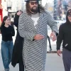 Jason Momoa NYC 2025 Houndstooth Coat For Sale