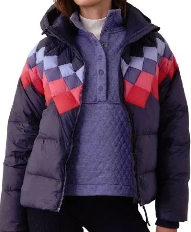 Jocelyn Hudon Chicago Fire Tv Series S14 Lyla Novak Quilted Puffer Hooded Jacket