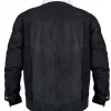 Jun Ha Love Life Augie Black Suede Leather Sherpa Collar Trucker Jacket On Sale