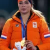 Jutta Leerdam Olympic 2026 Orange Jacket
