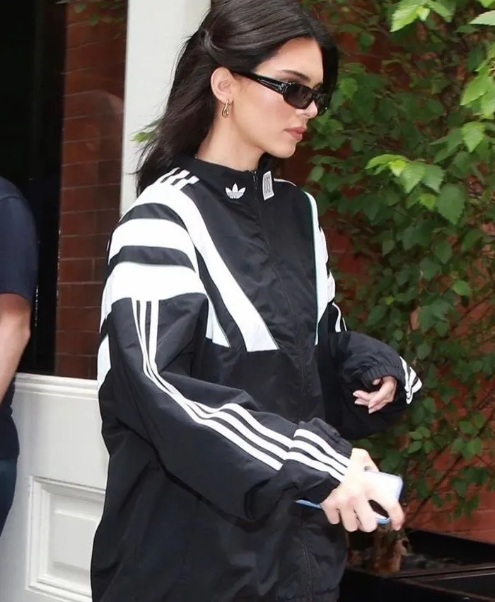 Kendall Jenner Black and White Adidas Jacket
