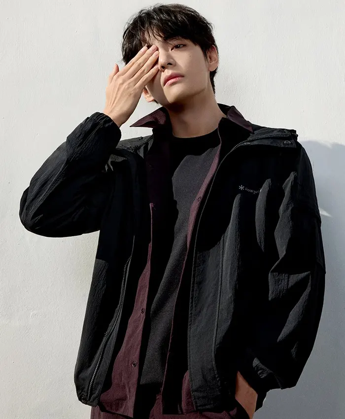 Kim Tae Hyung X Snow Peak Signature V Black Windbreaker Jacket