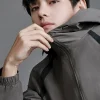 Kim Taehyung 2026 Spring Collection V Grey Lightweight Windbreaker Jacket