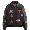 Knicks x Kith x AVIREX Icon Black Leather Jacket
