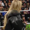 Liv Morgan RAW is WAR Black Leather Bomber Hooded Jacket