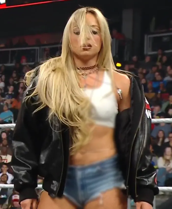 Liv Morgan RAW is WAR Black Leather Hooded Jacket