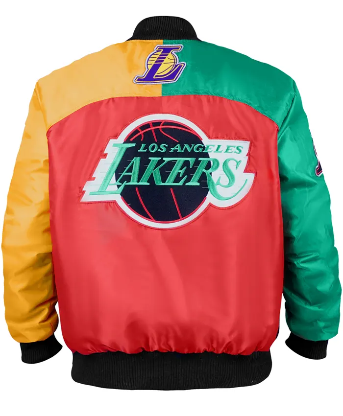 Los Angeles Lakers Ty Mopkins Red and Black Satin Jacket For Sale
