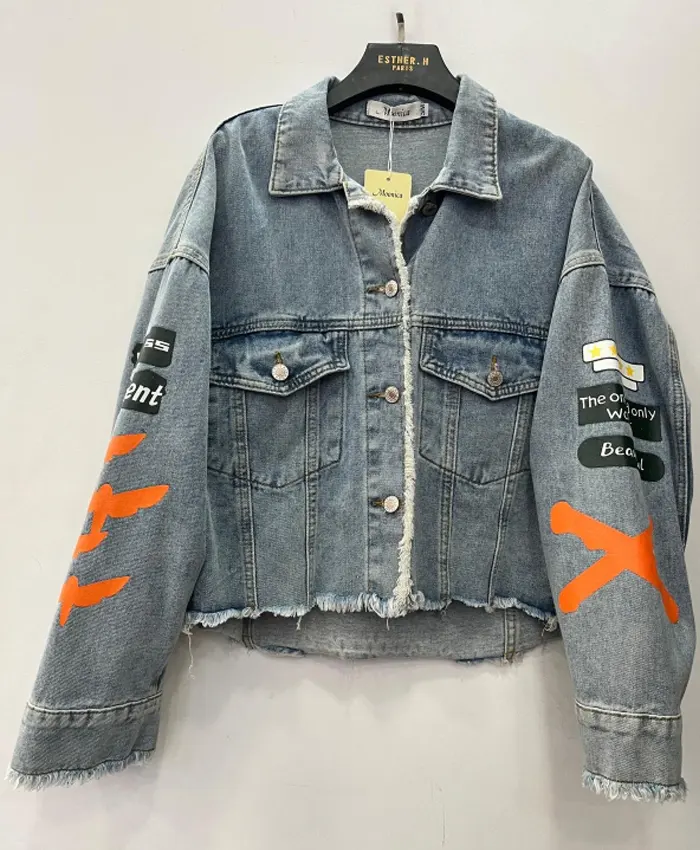 Lucky 7 rhinestones denim Blue jacket