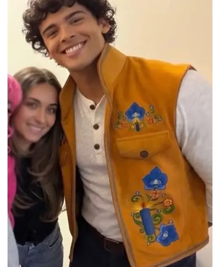 Luis Madrigal Descendants Wicked Wonderland 2026 Alexandro Byrd Orange Suede Leather Embroidered Vest