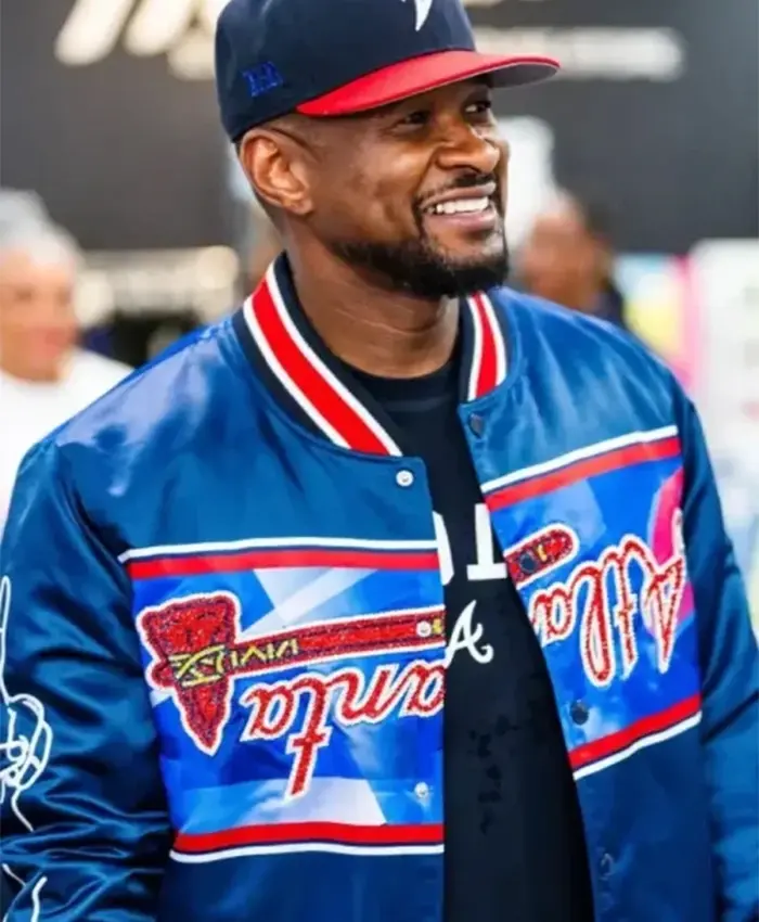 MLB All-Star Atlanta Braves Usher Blue Varsity Jacket