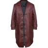 Leonardo Nam Maddox Hatter Maroon Leather Coat