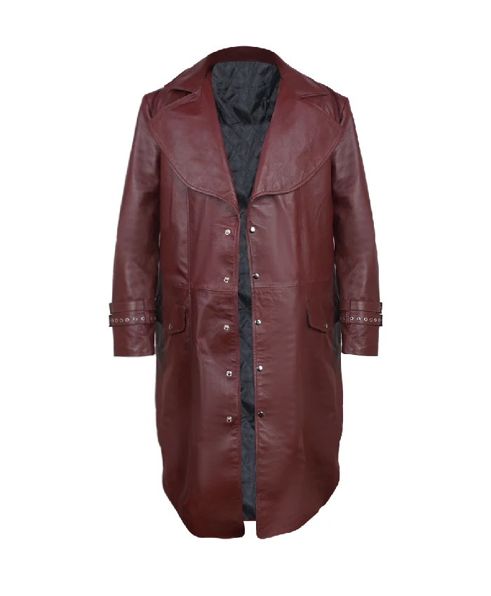 Leonardo Nam Maddox Hatter Maroon Leather Coat