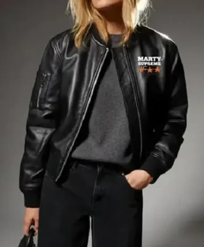 Marty Supreme Bomber Leather Jacket