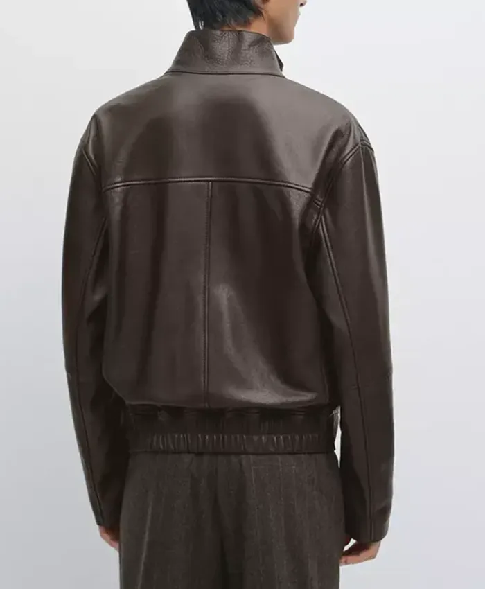 Massimo Dutti Nappa Leather Jacket For Sale