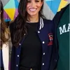 Meghan Markle School Robert Clack Blue and White Letterman Varsity Jacket