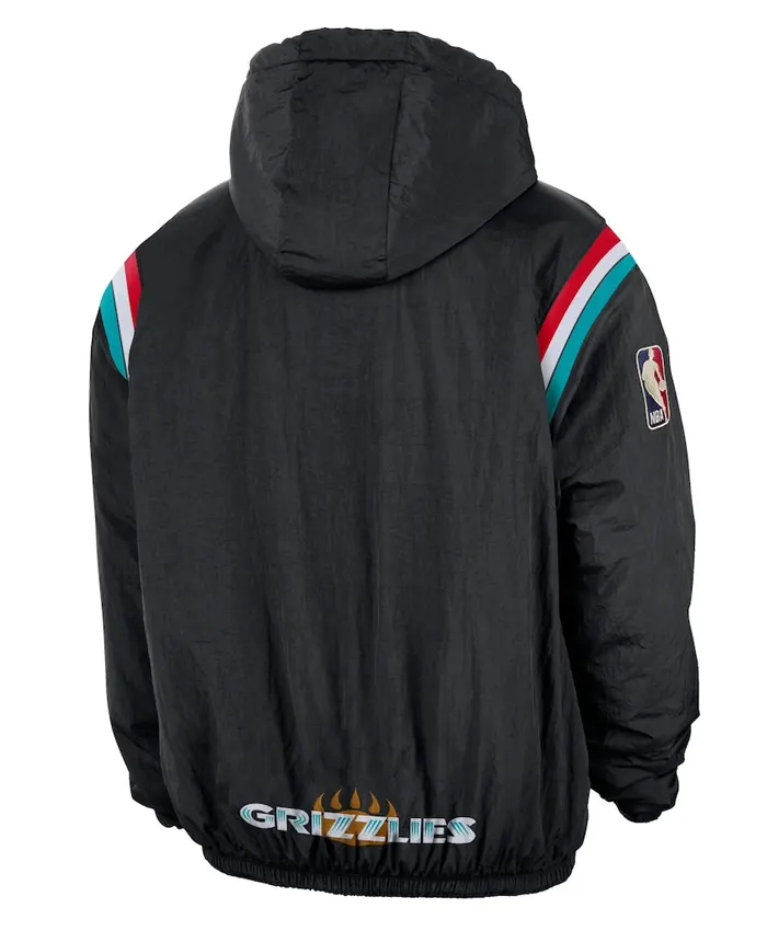 Memphis Grizzlies Nike Half-Zip Black Hooded Windbreaker Jacket