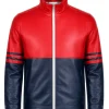 Mens Two Tone Racer Leather Jacket