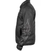 Classic Vivet Signature Black Leather Jacket featuring a smooth zip closure