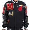 Miami Heat Mashup Logo Black Varsity Jacket