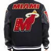 Miami Heat Mashup Logo Black Varsity Jacket For Sale