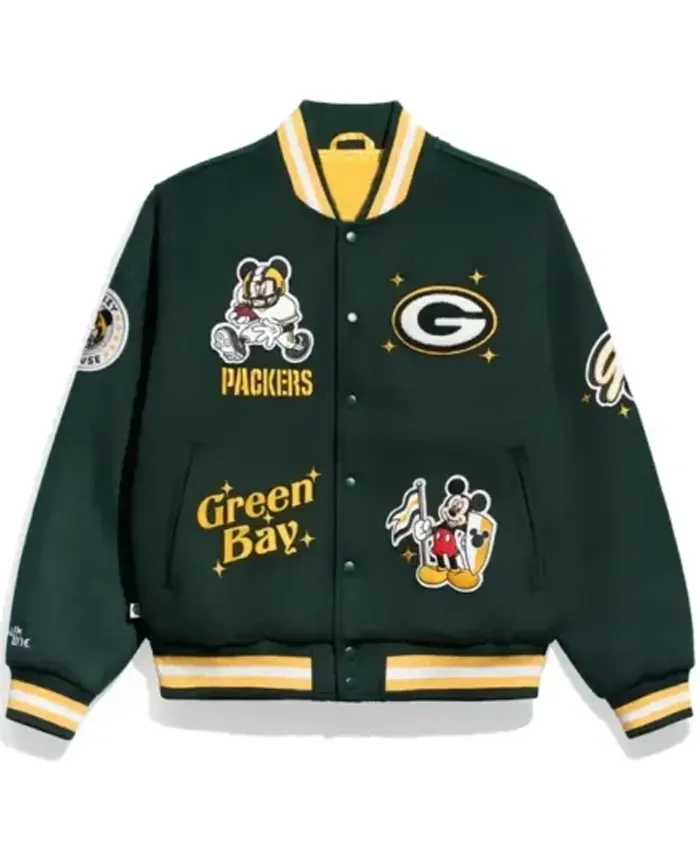 Mickey Mouse x Green Bay Packers Varsity Jacket - Order Now