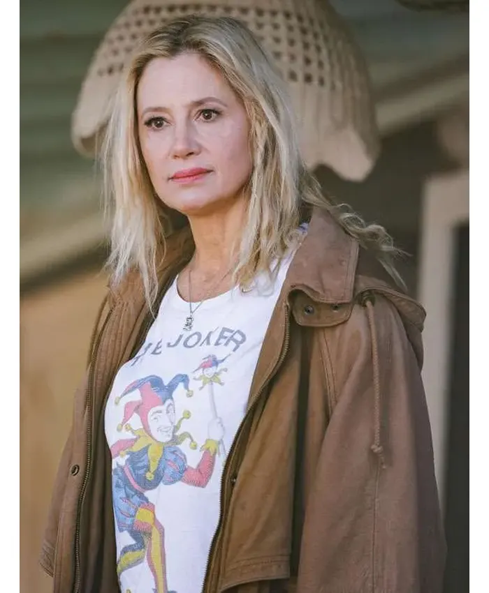 Mira Sorvino Signing Tony Raymond Leather Jacket