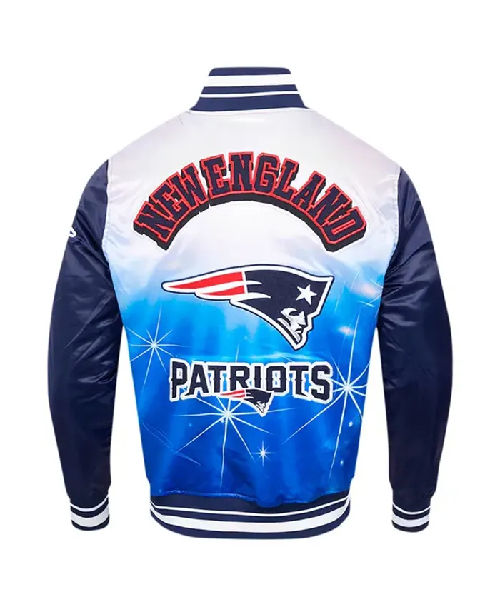 NFL 2026 New England Patriots Blue Satin Jacket For Sale