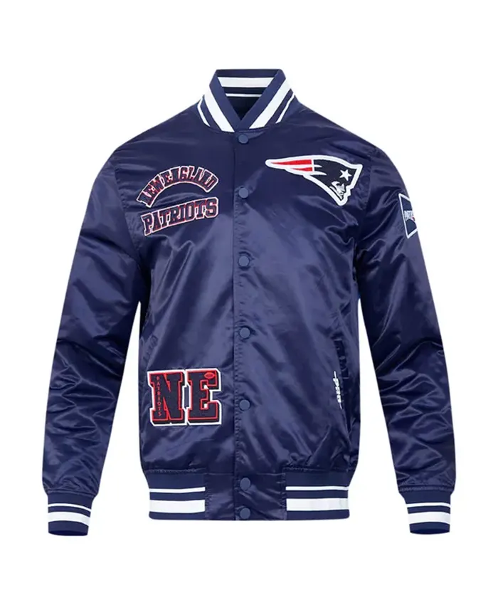 NFL 2026 New England Patriots Blue Satin Jacket