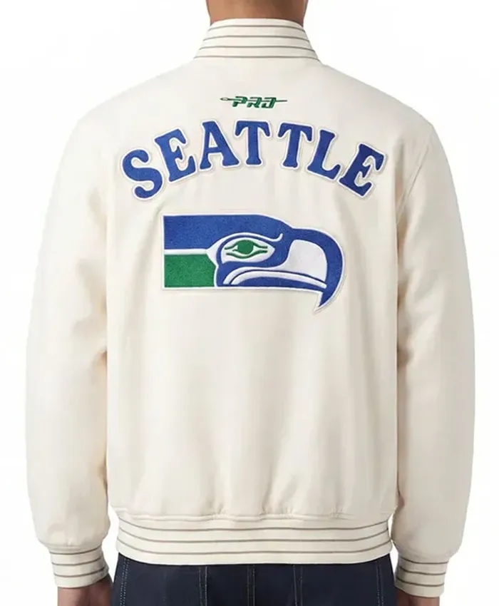 NFL Seattle Seahawks 2026 Cream Varsity Jacket For Sale