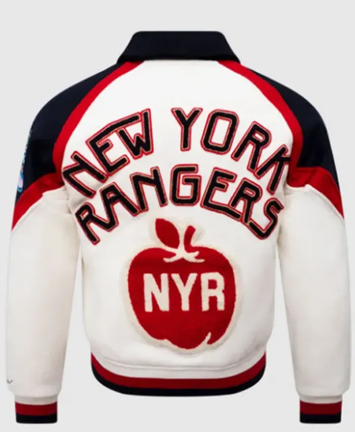NHL Winter Classic 2026 Miami Florida New York Rangers White Wool Varsity Jacket