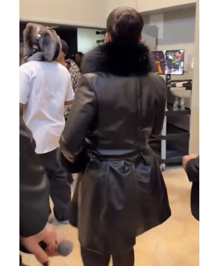 New York City 2026 Rihanna Back Leather Shearling Coat