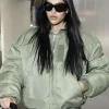 New York Fashion Week Amelia Grey Bomber Jacket