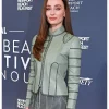 Newport Beach Film Festival Honours 2026 Sophie Turner Green Leather Jacket - Buy