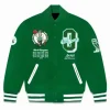 OVO Boston Celtics Varsity Green Wool Jacket Front